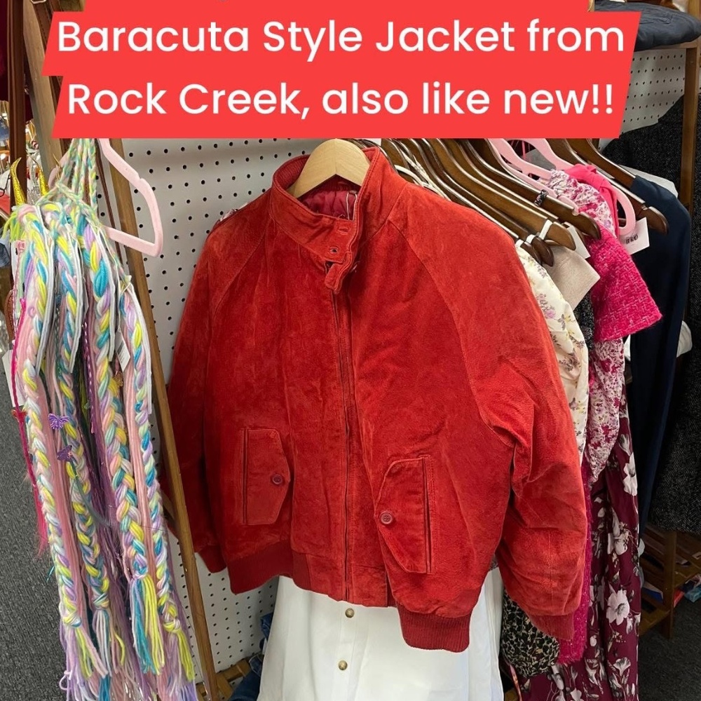 Vintage 80s Red Suede Baracuta Style Jacket from Rock Creek